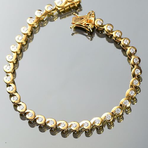 LUXURIANT DIAMOND- SI Labor Diamant 19cm Armband, 925 Silber 750 Gelbgold Vermeil - 2,51 ct. image number 1