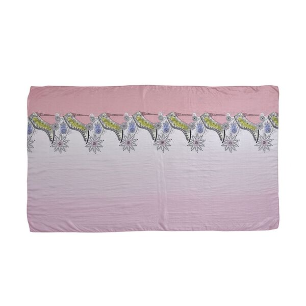 LA MAREY bedruckter Seidenschal, Rosa