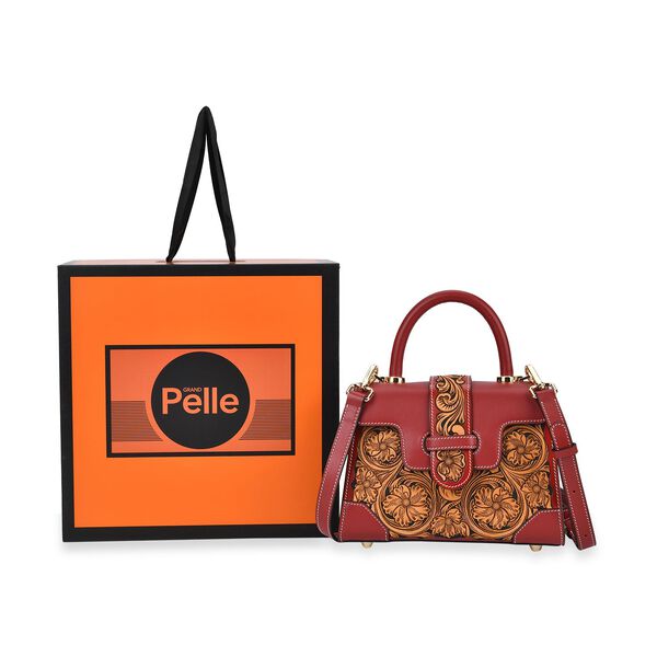 Grand Pelle  - Echtleder Handtasche, bordeaux rot image number 8