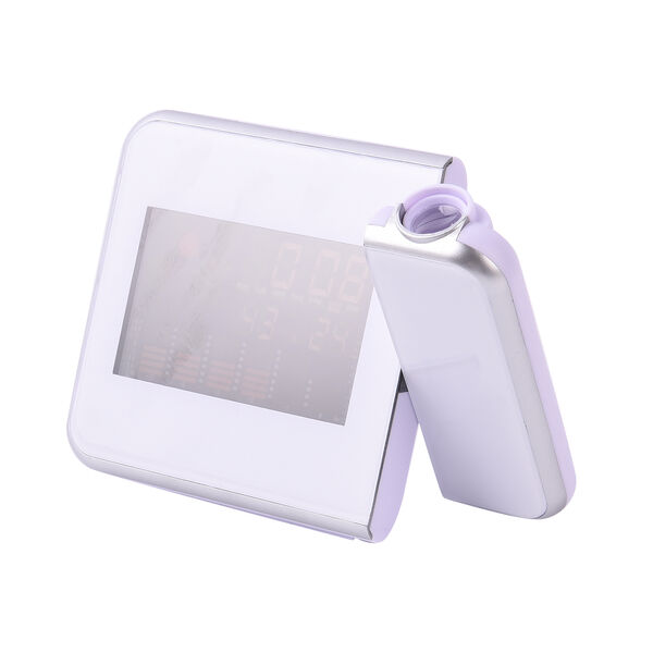 Laser Digital Projektionswecker mit Wetterstation, LCD Panel, 15x6,2x11 cm, 2xAAA Batterie (nicht inkl.), Wei&szlig; image number 4