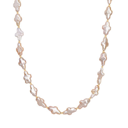 AAA S&uuml;&szlig;wasser Perle Halskette ca. 45 cm+ 5 cm Extender, 925 Silber 750 Gelbgold Vermeil