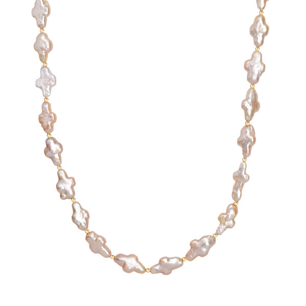 AAA S&uuml;&szlig;wasser Perle Halskette ca. 45 cm+ 5 cm Extender, 925 Silber 750 Gelbgold Vermeil