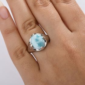 D'Joy Larimar, Weißer Zirkon Ring 925 Silber rhodiniert (Größe 19.00) ca. 5,51 ct