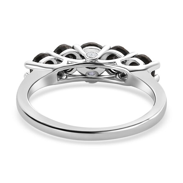 Elite Shungit, weißer Zirkon Ring, 925 Silber platiniert, ca. 0.88 ct image number 6