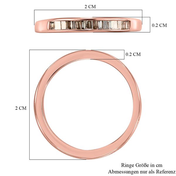 Nat&uuml;rlicher Champagner Diamant-Ring, 925 Silber ros&eacute;vergoldet  ca. 0,25 ct image number 7
