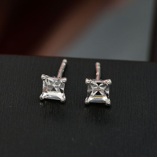 J Francis gefertigt mit SWAROVSKI Weißer Swarovski Kristall Ohrringe 925 Silber image number 2