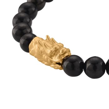 Shungit Armband, flexibel, 925 Silber vergoldet ca. 75.00 ct