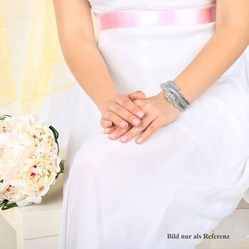 Kristall Schlange gewundenes Armband in Silberton - 1,70 ct.