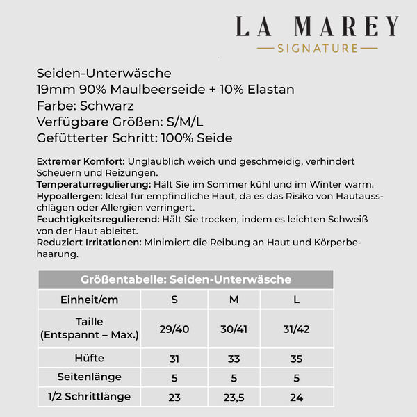 LA MAREY Unterwäsche aus Maulbeerseide, Schwarz, L image number 3