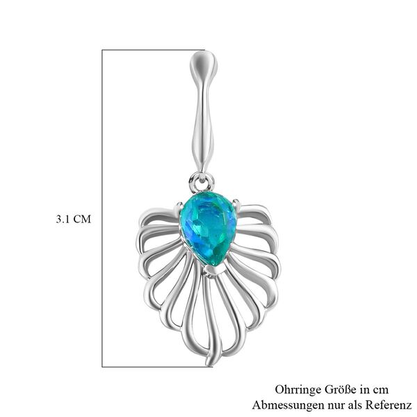 Pfau Quarz Triplette Ohrringe 925 Silber platiniert ca. 1,80 ct. image number 6