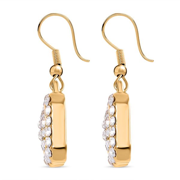 2er Set - Weißer Kristall Armband und Ohrringe, goldfarben image number 6