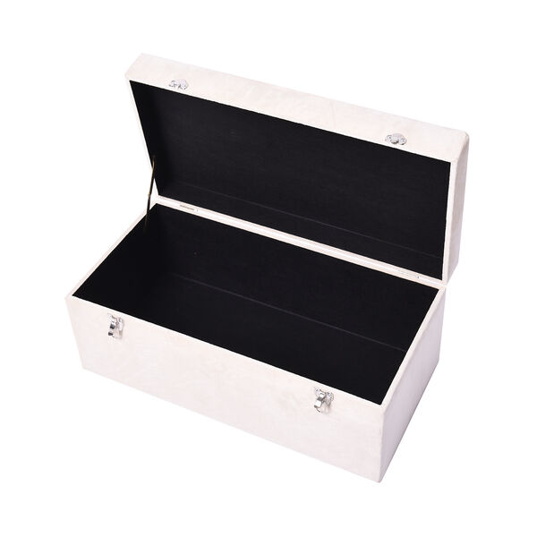 2er-Set Holzkisten mit Samtstoff &uuml;berzogen, Off-White image number 5