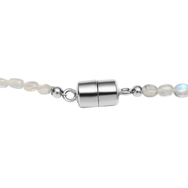 D'Joy AAA Regenbogen Mondstein Halskette ca. 45 cm + 5 cm Extender, 925 Silber rhodiniert ca. 70,00 ct. image number 4