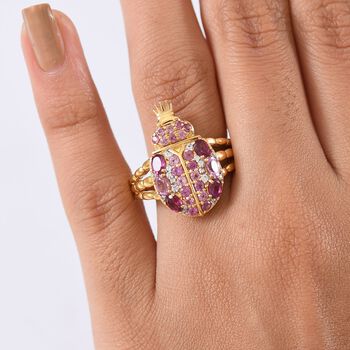 GP Trionfo Kollektion- Rhodolith Granat, Lotus Granat, Zirkon und blauer Saphir Ring - 2,41 ct.