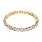 Weißer Zirkonia Armband ca. 19 cm Nickelfreies Messing, Goldfarben