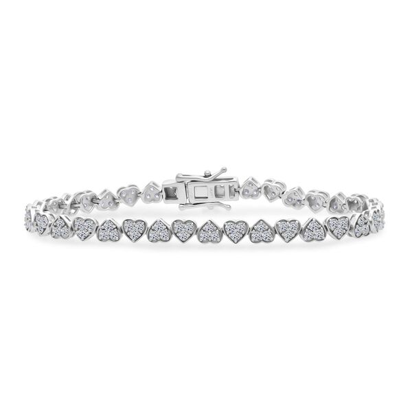 LUXURIANT SGL zertifiziertes SI-GH Labor Diamant Armband, 925 Silber rhodiniert - 3 ct.