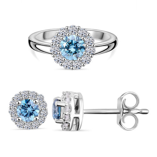LUXURIANT DIAMOND- Blaues und weißes Labor Diamant Schmuckset image number 0