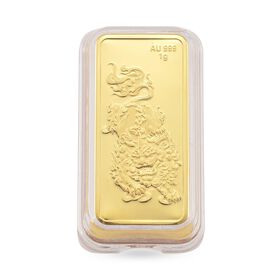999er Gold-Barren mit Pixiu-Motiv