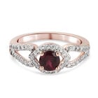 Anthill Granat und Zirkon Ring 925 Silber rosévergoldet (Größe 16.00) ca. 1,08 ct