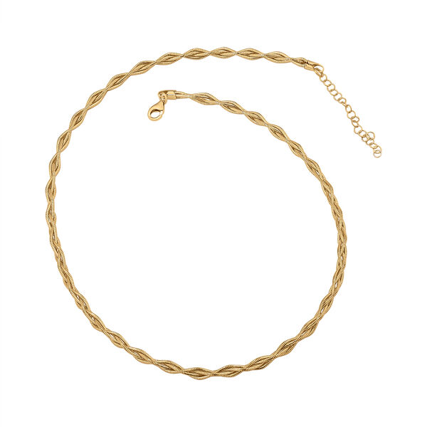 Italienische Feder-Omega-Kette ca. 45 cm 925 Silber vergoldet ca. 13,49g image number 0