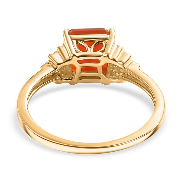 AAA Mexikanischer purpurroter Feueropal und Diamant Ring in 585 Gold - 1,46 ct. image number 6