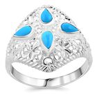 Royal Bali - Sleeping Beauty Türkis Ring 925 Silber (Größe 18.00) ca. 1.24 ct