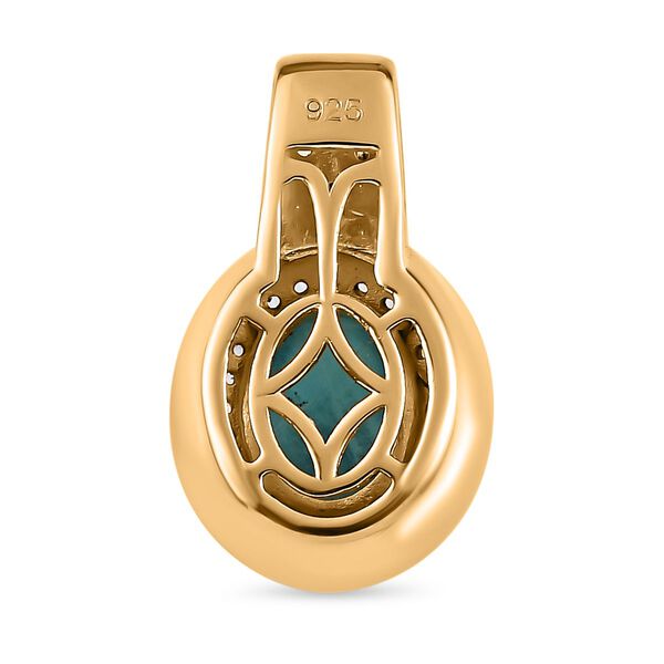 AA Grandidierit, Weißer Zirkon Anhänger 925 Silber Gelbgold Vermeil ca. 2,57 ct. image number 5