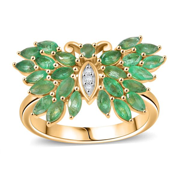 Kagem sambischer Smaragd und Zirkon Ring - 1,94 ct. image number 4