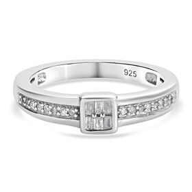 Diamant Ring 925 Silber platiniert  ca. 0,15 ct
