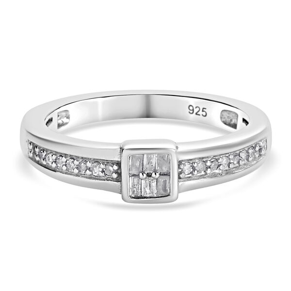 Diamant Ring 925 Silber platiniert  ca. 0,15 ct