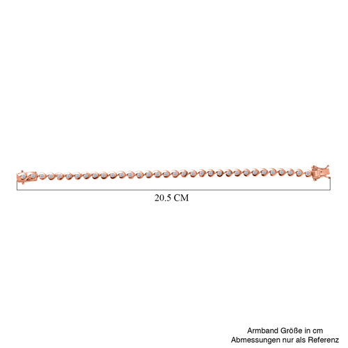 LUXURIANT DIAMOND- SI Labor Diamant 19cm Armband, 925 Silber 750 Roségold Vermeil - 2,51 ct. image number 4