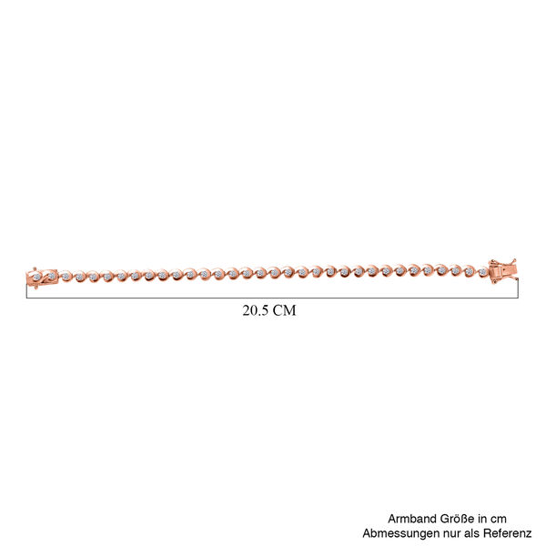 LUXURIANT DIAMOND- SI Labor Diamant 19cm Armband, 925 Silber 750 Roségold Vermeil - 2,51 ct. image number 5