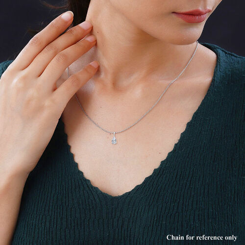 LUXURIANT DIAMOND- SGL zertifizierter VS-EF Labor Tropfenschliff Diamant Anhänger in 950 Platin - 1 ct. image number 2
