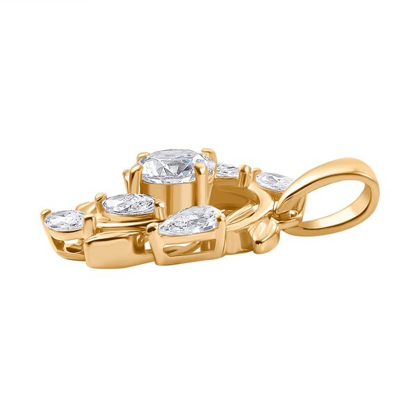 J Francis gefertigt mit SWAROVSKI- Swarovski Zirkonia Anhänger, 925 Silber 750 Gelbgold Vermeil image number 4