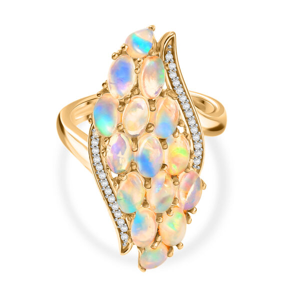 D'Joy AA Nat&uuml;rlicher, &auml;thiopischer Welo Opal Ring 925 Silber 750 Gelbgold Vermeil (Gr&ouml;&szlig;e 20.00) ca. 2,34 ct