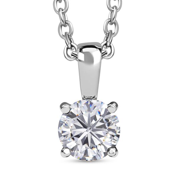 2er Set - Weißer Zirkonia Anhänger mit Kette und Ring (Größe 20.00), Edelstahl image number 7