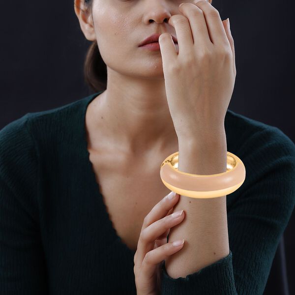 Emaillierter Armreif, Elegantes Design, 19 cm, ca. 64g, grau image number 2