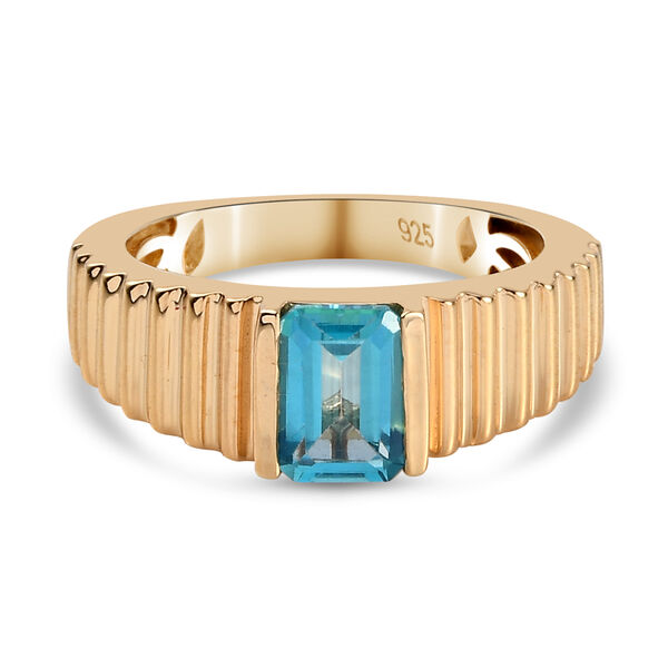 Paraiba Topas Ring 925 Silber 585 Vergoldet