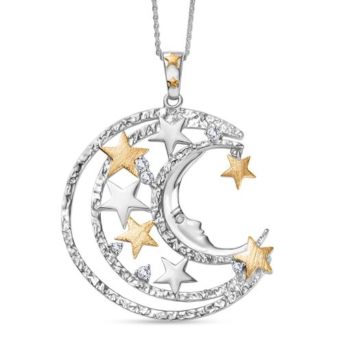 Weißer Zirkon Schmuckset 925 Silber platiniert, 925 Silber platiniert und vergoldet ca. 0,41 ct. image number 0
