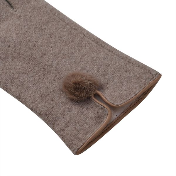 Kaschmirhandschuhe mit Mikroplüschfutter, Braun image number 5