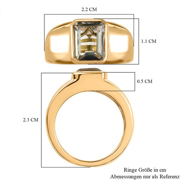Prasiolith Ring, 925 Silber Gelbgold Vermeil (Größe 19.00) ca. 2.46 ct image number 6