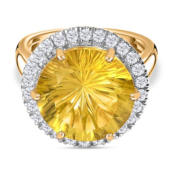 AAA Ouro Verde Quarz und Zirkon Ring - 9,58 ct. image number 0