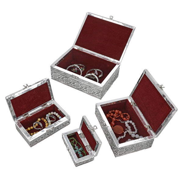 Satz von 4 handgefertigten Aluminiumboxen mit Adler-Motiv, Größen von 24x17x9 bis 13x6,5x3 cm image number 7