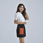 Sencillez - Handy Crossbody Tasche aus 100% echtem Leder mit Sichtfenster, 12x1x18cm, Orange image number 1