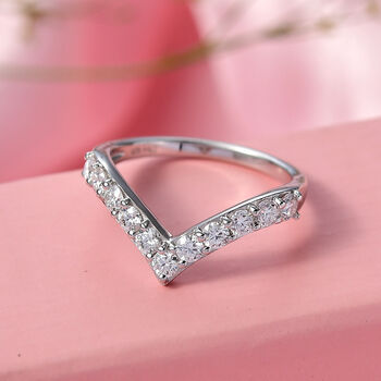 D'Joy Moissanit Ring, 925 Silber rhodiniert - 0,68 ct.