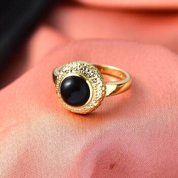 EverTrue AA schwarzer Glasachat Ring - 1,82 ct.