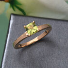 Peridot Solitär Ring 925 Silber 585 Vergoldet image number 1