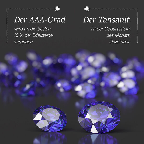 AAA Tansanit und Diamant Ring in 585 Gelbgold - 2,02 ct. image number 3