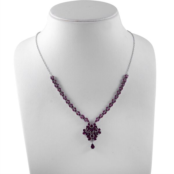 AA Rhodolith Granat Halskette - 13,62 ct. image number 1