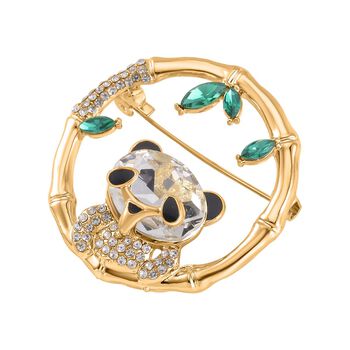 Neongr&uuml;ner Kristall, Wei&szlig;er Kristall Brosche  Std Gelb